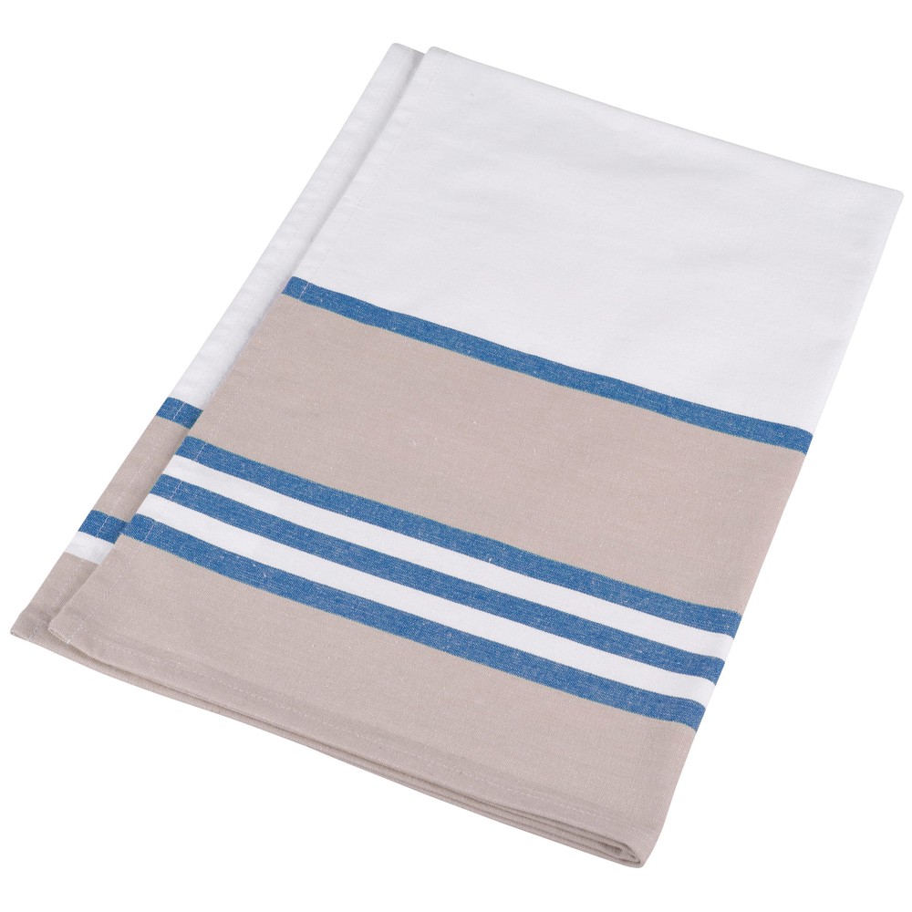 Gestreepte theedoek - white/royal blue