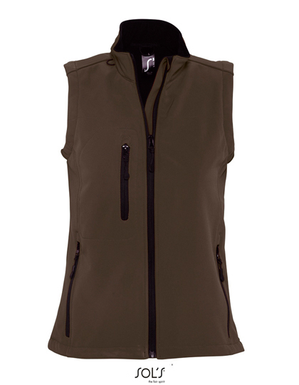 Women´s Sleeveless Softshell Rallye - dark chocolate