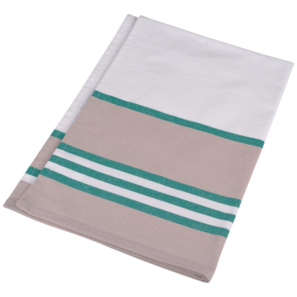 Gestreepte theedoek - white/kelly green
