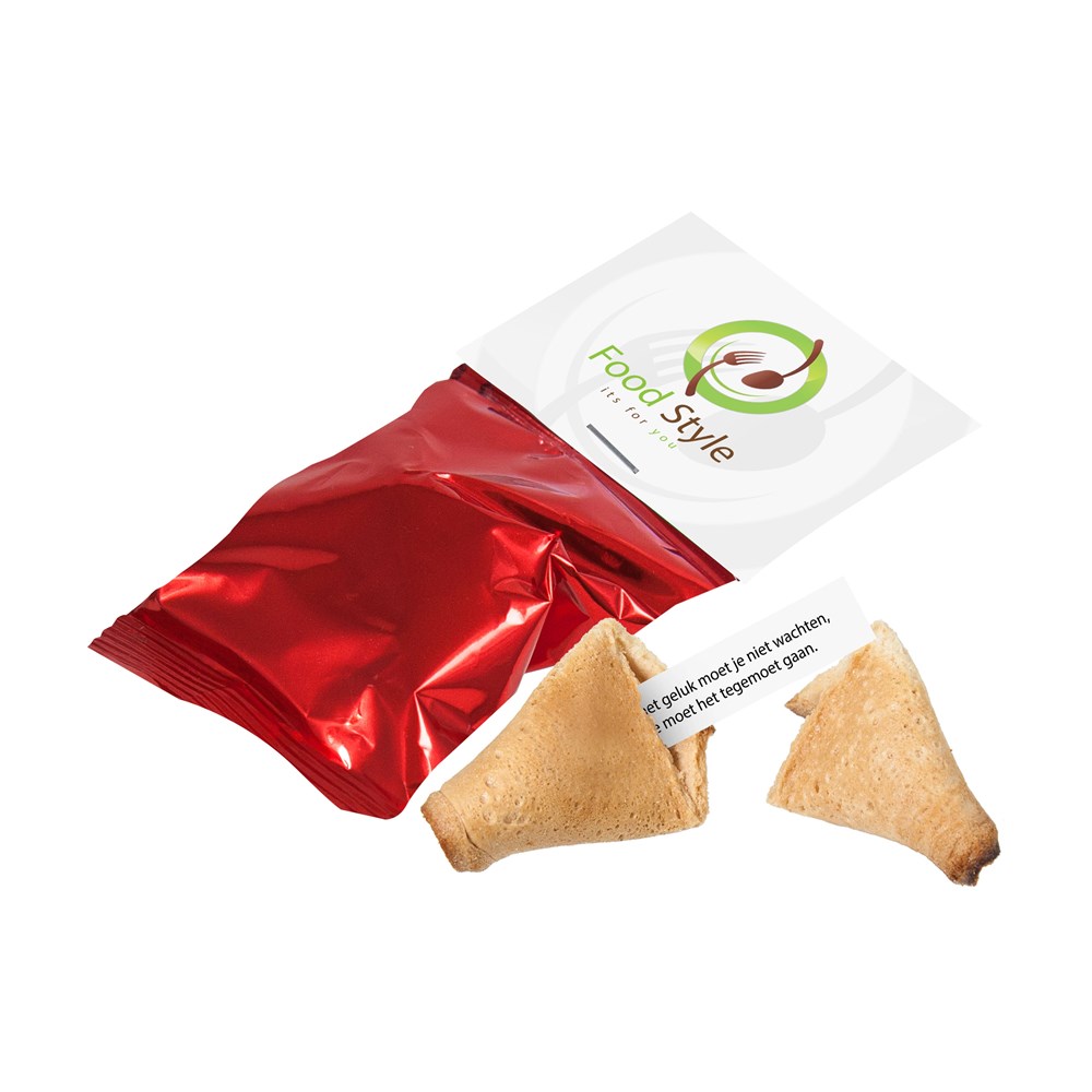 Gelukskoekje met een kopkaartje - Rood